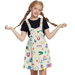Pattern School Bag Pencil Triangle Kids  Apron Dress