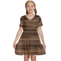 Texture-wooddack Kids  Short Sleeve Tiered Mini Dress by nateshop