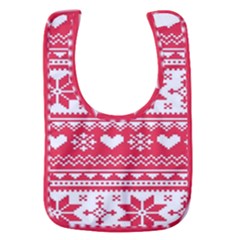 Nordic-seamless-knitted-christmas-pattern-vector Baby Bib by nateshop