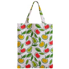 Fruit Fruits Food Illustration Background Pattern Zipper Classic Tote Bag by Ravend