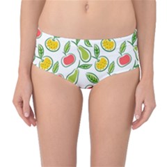 Fruit Fruits Food Illustration Background Pattern Mid-waist Bikini Bottoms