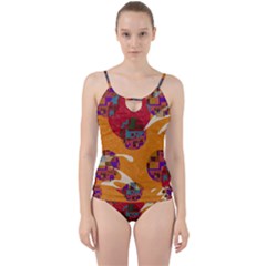 Abstract Backgroundgraphic Wallpaper Cut Out Top Tankini Set