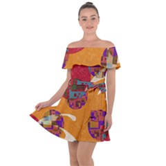 Abstract Backgroundgraphic Wallpaper Off Shoulder Velour Dress by Ravend