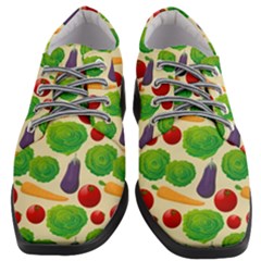 Food Illustration Pattern Texture Women Heeled Oxford Shoes by Ravend