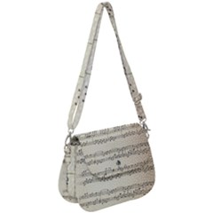 Music Beige Vintage Paper Background Design Saddle Handbag by Ravend