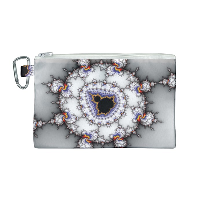 Mandelbrot Fractal Background Template Circle Canvas Cosmetic Bag (Medium)