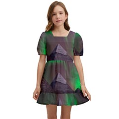 Fantasy Pyramid Mystic Space Kids  Short Sleeve Dolly Dress by Wegoenart