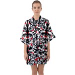 A-new-light Half Sleeve Satin Kimono 