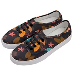 Flower Leaves Background Floral Women s Classic Low Top Sneakers by Ravend