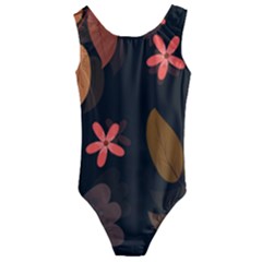Flower Leaves Background Floral Kids  Cut-out Back One Piece Swimsuit