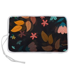 Flower Leaves Background Floral Pen Storage Case (l) by Ravend