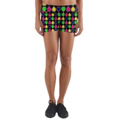 Colorful Mini Hearts Yoga Shorts by ConteMonfrey