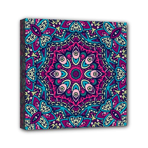 Purple, Blue And Pink Eyes Mini Canvas 6  X 6  (stretched) by ConteMonfrey