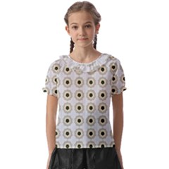 Abstract Blossom Kids  Frill Chiffon Blouse by ConteMonfrey