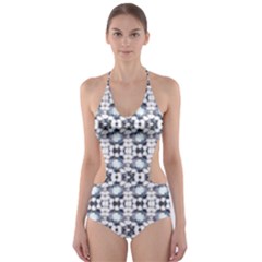 Blue Flowers Cut-out One Piece Swimsuit by ConteMonfrey