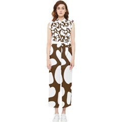 Brown White Cow Women s Frill Top Chiffon Jumpsuit by ConteMonfrey