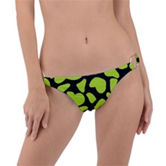 Neon Green Cow Spots Ring Detail Bikini Bottom by ConteMonfrey