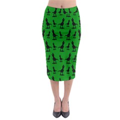 Green Dinos Midi Pencil Skirt by ConteMonfrey