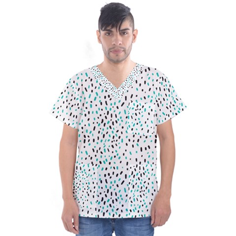 Background-022 Men s V-neck Scrub Top by nateshop