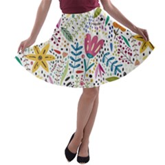 Flowers A-line Skater Skirt by nateshop