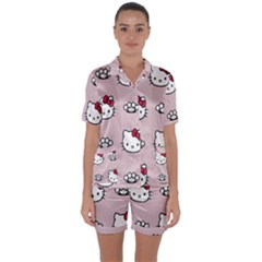 Hello Kitty Satin Short Sleeve Pajamas Set by nateshop