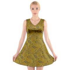 Batik-04 V-neck Sleeveless Dress by nateshop