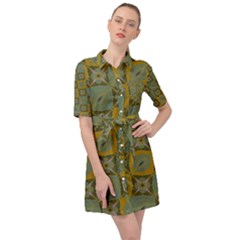 Batik-tradisional-01 Belted Shirt Dress by nateshop