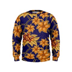 Seamless-pattern Floral Batik-vector Kids  Sweatshirt