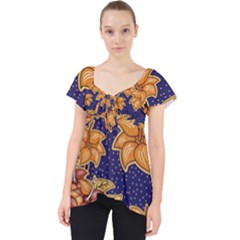 Seamless-pattern Floral Batik-vector Lace Front Dolly Top