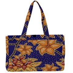 Seamless-pattern Floral Batik-vector Canvas Work Bag by nateshop