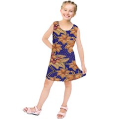 Seamless-pattern Floral Batik-vector Kids  Tunic Dress