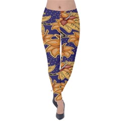 Seamless-pattern Floral Batik-vector Velvet Leggings