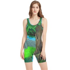 Green Forest Tropical Jungle Tree Wood Nature Women s Wrestling Singlet by Wegoenart