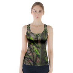 Tree Moss Forest Bark Wood Trunk Racer Back Sports Top by Wegoenart