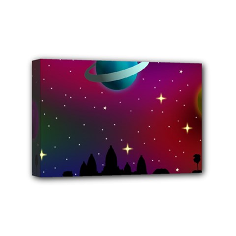 Asteroid Comet Star Space Aurora Mini Canvas 6  X 4  (stretched) by Wegoenart