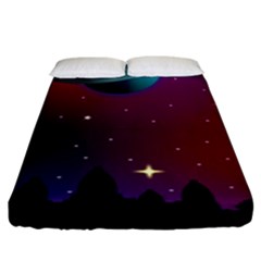 Asteroid Comet Star Space Aurora Fitted Sheet (king Size) by Wegoenart