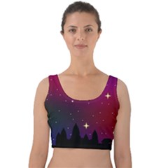 Asteroid Comet Star Space Aurora Velvet Crop Top by Wegoenart