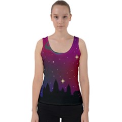 Asteroid Comet Star Space Aurora Velvet Tank Top by Wegoenart