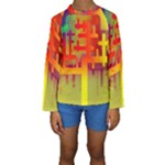 Code Binary System Kids  Long Sleeve Swimwear