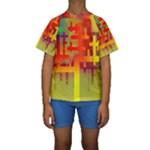 Code Binary System Kids  Short Sleeve Swimwear