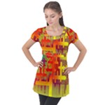 Code Binary System Puff Sleeve Tunic Top