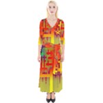 Code Binary System Quarter Sleeve Wrap Maxi Dress