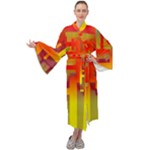 Code Binary System Maxi Velour Kimono