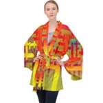 Code Binary System Long Sleeve Velvet Kimono 