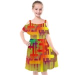 Code Binary System Kids  Cut Out Shoulders Chiffon Dress