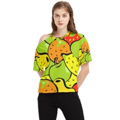 Fruit Food Wallpaper One Shoulder Cut Out Tee by Dutashop