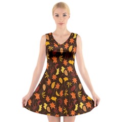 Thanksgiving V-neck Sleeveless Dress by nateshop