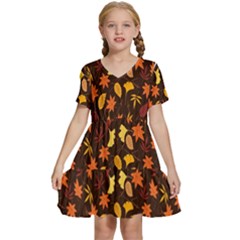 Thanksgiving Kids  Short Sleeve Tiered Mini Dress by nateshop
