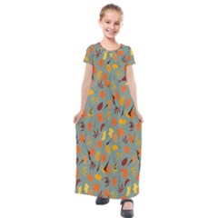 Thanksgiving-001 Kids  Short Sleeve Maxi Dress by nateshop