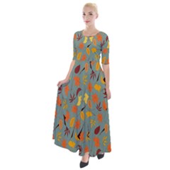 Thanksgiving-001 Half Sleeves Maxi Dress by nateshop